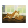 Lazy Cat on Background Post Card