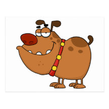 Lazy Dog Cartoon Character Post Cards