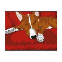 Lazy English Bull Terrier Dog Breed Illustration Postcards