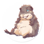 Lazy Guinea Pig Round Sticker