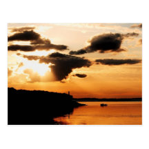 Lazy Summer Amber Sunset Postcard