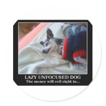 Lazy Unfocused Dog Stickers