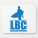 LBC - Long Beach California - Surf - Blue Mouse Pads