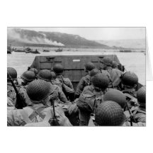 LCVP Landing Craft Approaching Omaha Beach Greeting Card