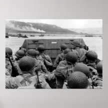 LCVP Landing Craft Approaching Omaha Beach Poster