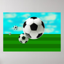 Le ballon de football de boules de rebondissement  posters