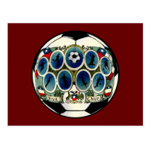 Le ballon de football du Chili silhouette des cade Cartes Postales