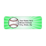 Le base-ball vert au néon ; Base-ball Étiquettes D’adresse Retour