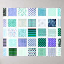 Le bleu ajuste le motif de mosaïque posters