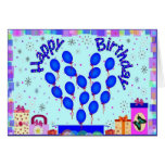 Le bleu de joyeux anniversaire monte en ballon le  cartes de vœux