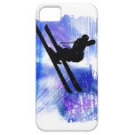 Le bleu et le blanc éclabousse le skieur coque iPhone 5