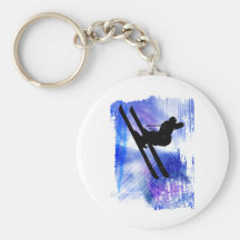 Le bleu et le blanc éclabousse porte-clefs