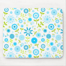 Le bleu fleurit le mousepad tapis de souris