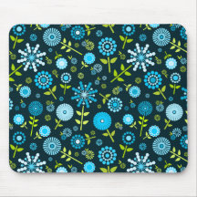 Le bleu fleurit le mousepad tapis de souris