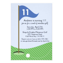 Le bleu nous a laissés fête d'anniversaire de golf cartons d'invitation