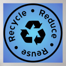 Le bleu réduisent, réutilisent, réutilisent l'affi