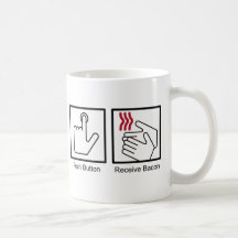 Le bouton poussoir, reçoivent le lard - distribute mugs