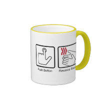 Le bouton poussoir, reçoivent le lard - distribute tasses
