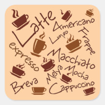Le café boit le collage autocollants