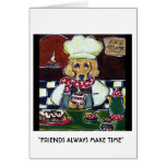 Le Cafe Golden Retriever Card