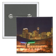 Le Canada, Alberta, Calgary : Horizon de ville de Badge Avec Épingle