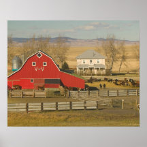 Le Canada, Alberta, crique de Pincher : Grange et  Poster