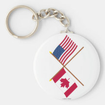 Le Canada et les drapeaux croisés par Etats-Unis Porte-clé