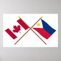 Le Canada et les drapeaux croisés par Philippines Poster