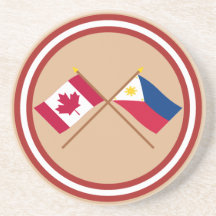 Le Canada et les drapeaux croisés par Philippines Dessous De Verre