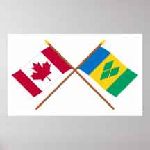 Le Canada et les drapeaux croisés par Saint Vincen Posters