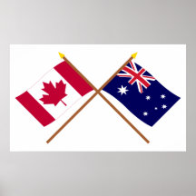 Le Canada et les drapeaux croisés parAustralie Posters