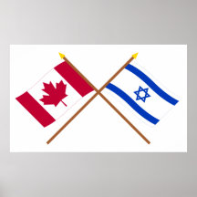 Le Canada et les drapeaux croisés parIsraël Posters