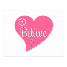 Le cancer du sein croient le coeur carte postale