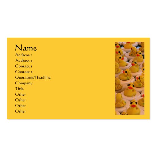 Le caoutchouc jaune penche le carte de visite mign