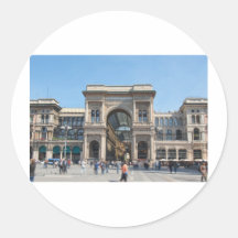 Le carré de Duomo de Piazza à Milan, Italie Adhésifs Ronds