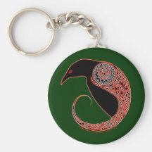 Le Celtic Raven Keychain de Morrigan, vert Porte-clés