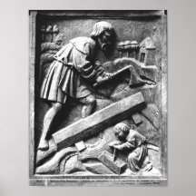 Le charpentier, détail d'un retable posters