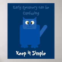 Le chat confus drôle le gardent affiche simple de 