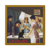 Le Chat Noir Laundry Room Refrigerator Magnets