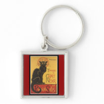 LE CHAT NOIR PRINT (French for "The Black Cat") Key Chain