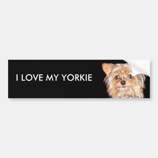 Le chien 4, J'AIME MON YORKIE, adhésif pour pare-c Adhésif Pour Voiture