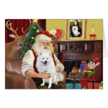 Le chien esquimau américain de Père Noël Cartes De Vœux