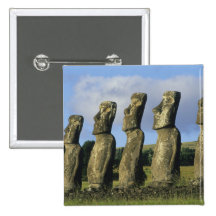 Le Chili, île de Pâques, Rapa Nui, Ahu Akivi Badge Avec Épingle