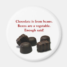 Le chocolat est des haricots aimant pour réfrigérateur