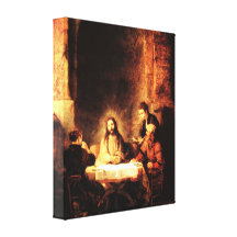 Le Christ dans Emmaus par Harmensz Van Rijn Rembra Toile Tendue