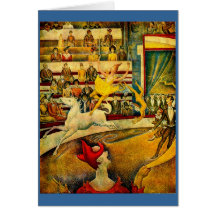 Le cirque de Georges Seurat (1891) Carte De Vœux