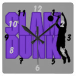 Le claquement trempent le joueur de basket horloges murales