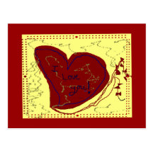 Le coeur aiment un cerf-volant cartes postales