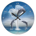 Le coeur de l'horloge murale de dauphins