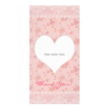 Le coeur de Merci fleurit le modèle de carte photo Cartes De Vœux Avec Photo